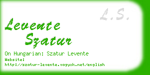 levente szatur business card